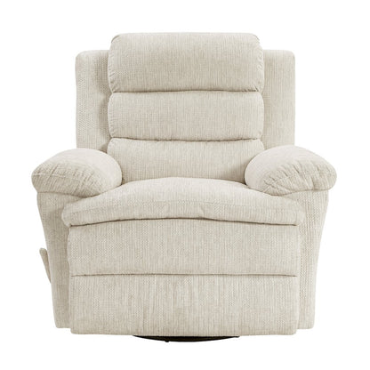 Oxford Microfiber Swivel Glider Reclining Chair in Beige