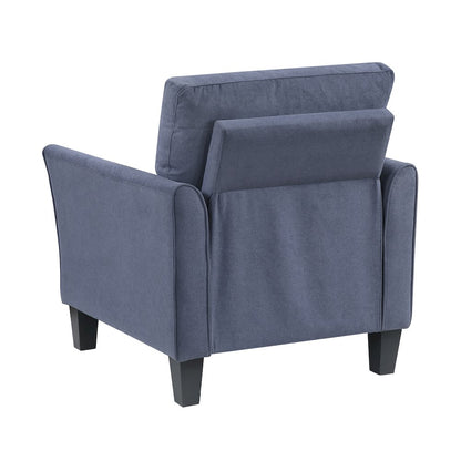 Aliana Textured 3pc Set: Sofa, Loveseat, Chair in Blue