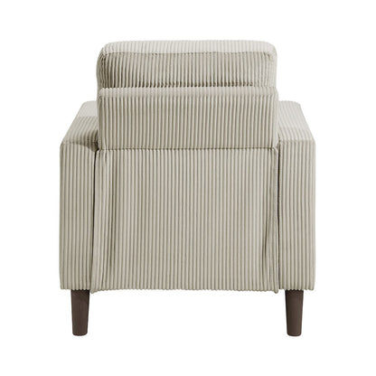 Crandall Corduroy 3pc Set: Sofa, Loveseat, Chair in Taupe