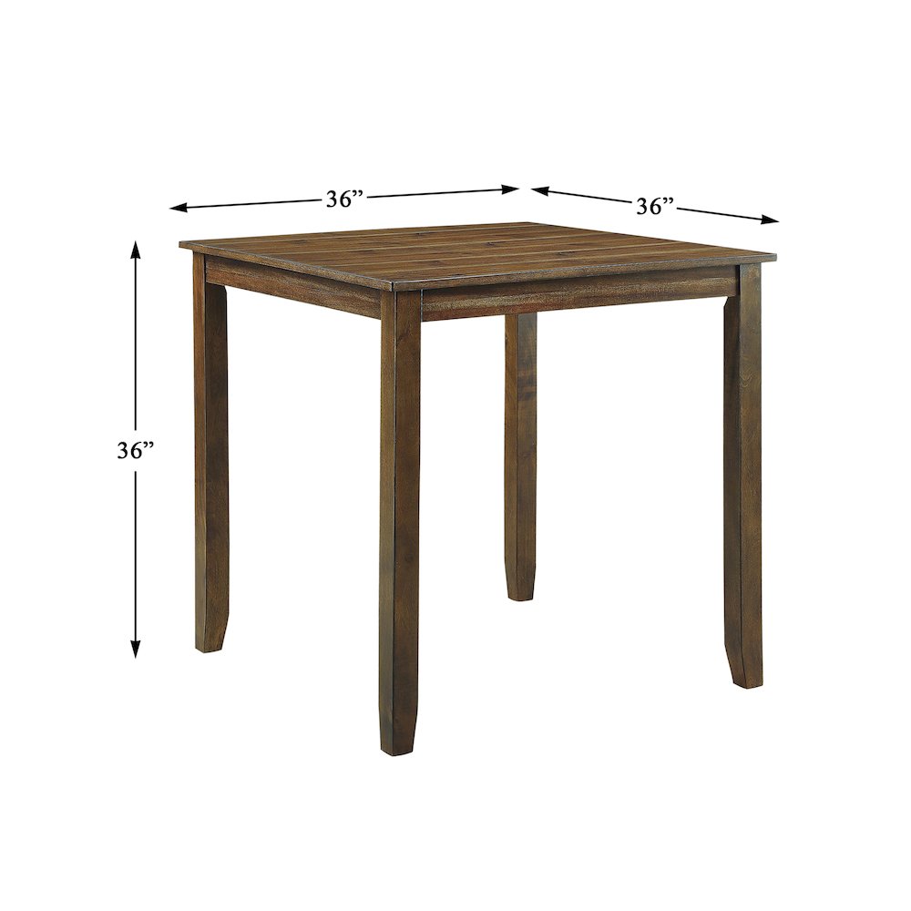 Weston Wood Veneer Counter Height Set (Set of 5) in Brown Finish