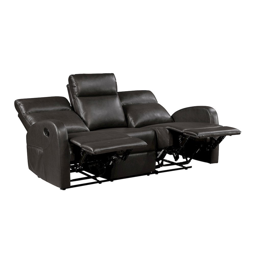 Allen Faux Leather 3pc Set: Sofa, Love, Chair in Espresso
