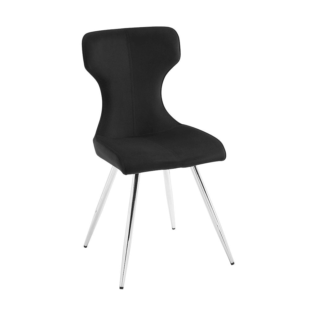 Topeka Velvet Dining Side Chair, Set of 2 in Black