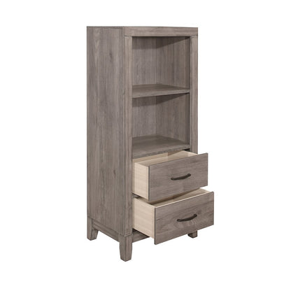 Woodrow Asian Hardwood Pier/Tower Nightstand in Gray