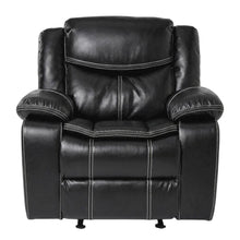 Faux Leather Glider Recliner Chair with Rocking Motion for Nursery, Black