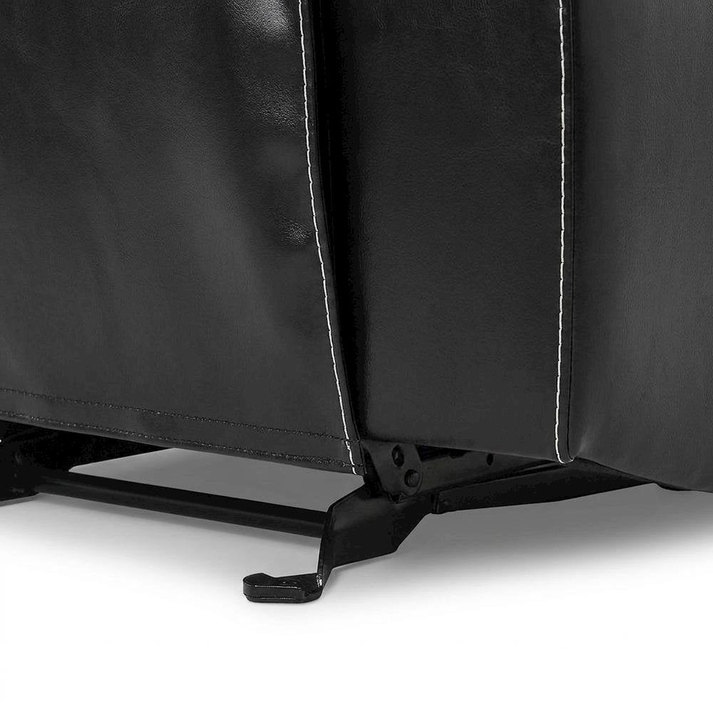 Faux Leather Glider Recliner Chair with Rocking Motion for Nursery, Black