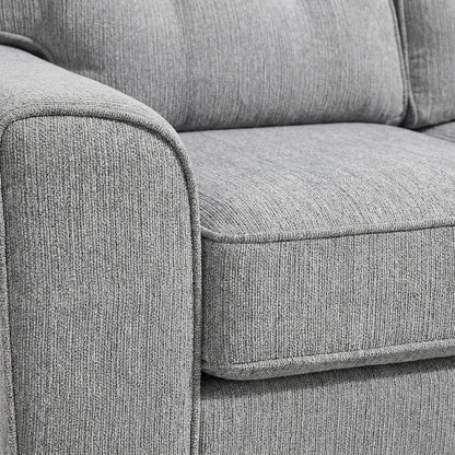 Bennett Chenille Sofa with Cushioned High Back and Deep Wide Seat, Gray