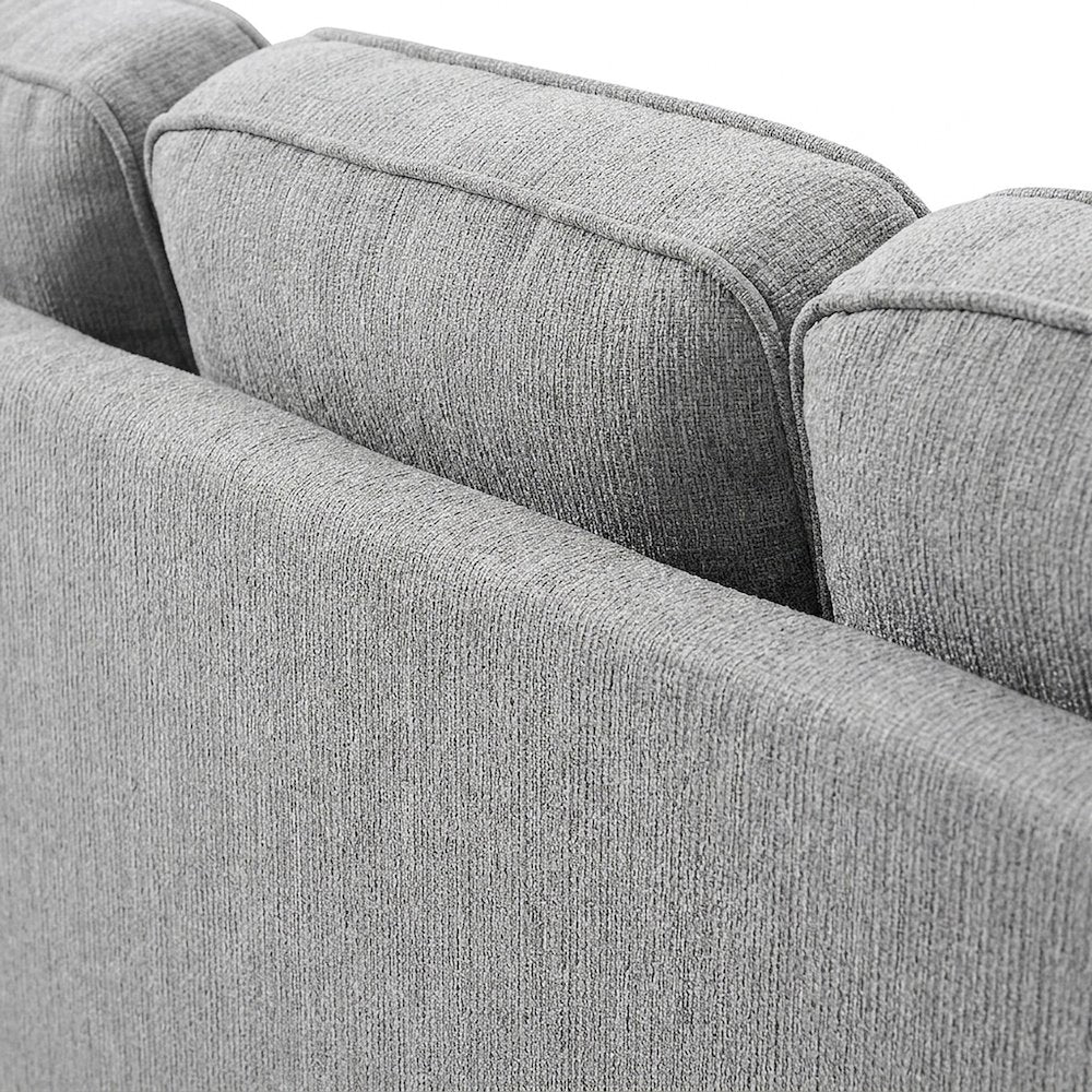 Bennett Chenille Sofa with Cushioned High Back and Deep Wide Seat, Gray
