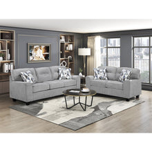 Bennett Chenille 2pc Set: Sofa, Love in Gray