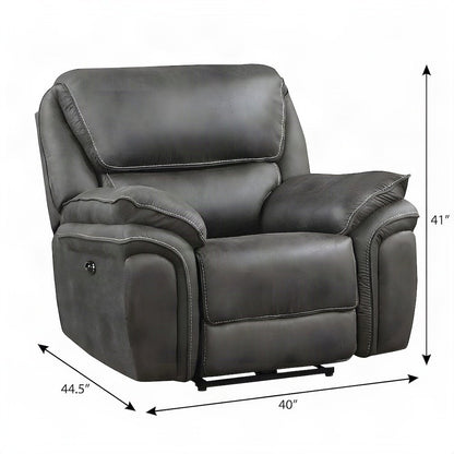 Microfiber Power Recliner Chair with Electric Recline for Adults, Gray