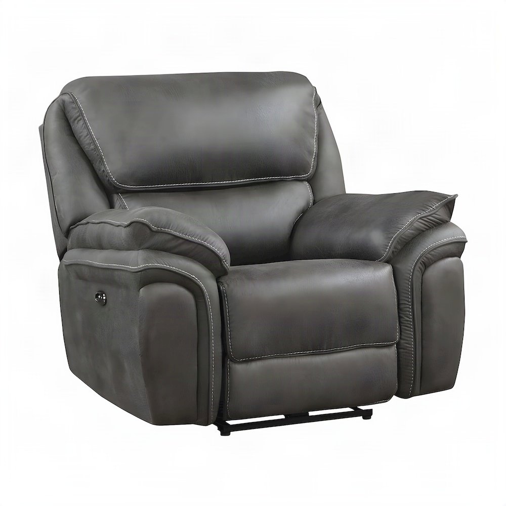 Microfiber Power Recliner Chair with Electric Recline for Adults, Gray