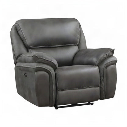 Microfiber Power Recliner Chair with Electric Recline for Adults, Gray