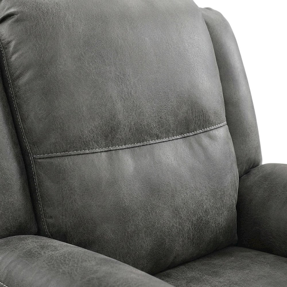 Microfiber Power Recliner Chair with Electric Recline for Adults, Gray