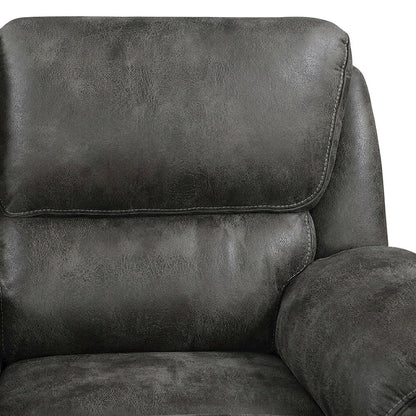 Proctor Microfiber Double Reclining Loveseat Sofa, Recliner Love Seat, Gray