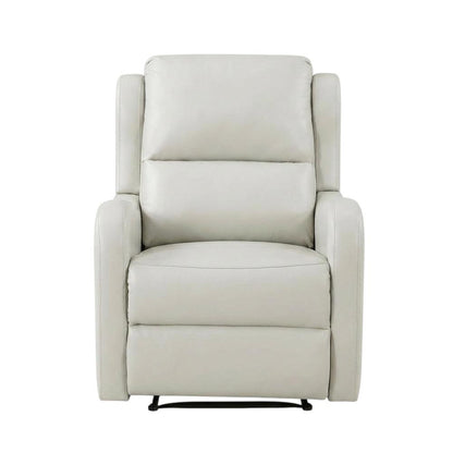 Faux Leather Manual Recliner Chair for Living Room or Small Spaces, Taupe