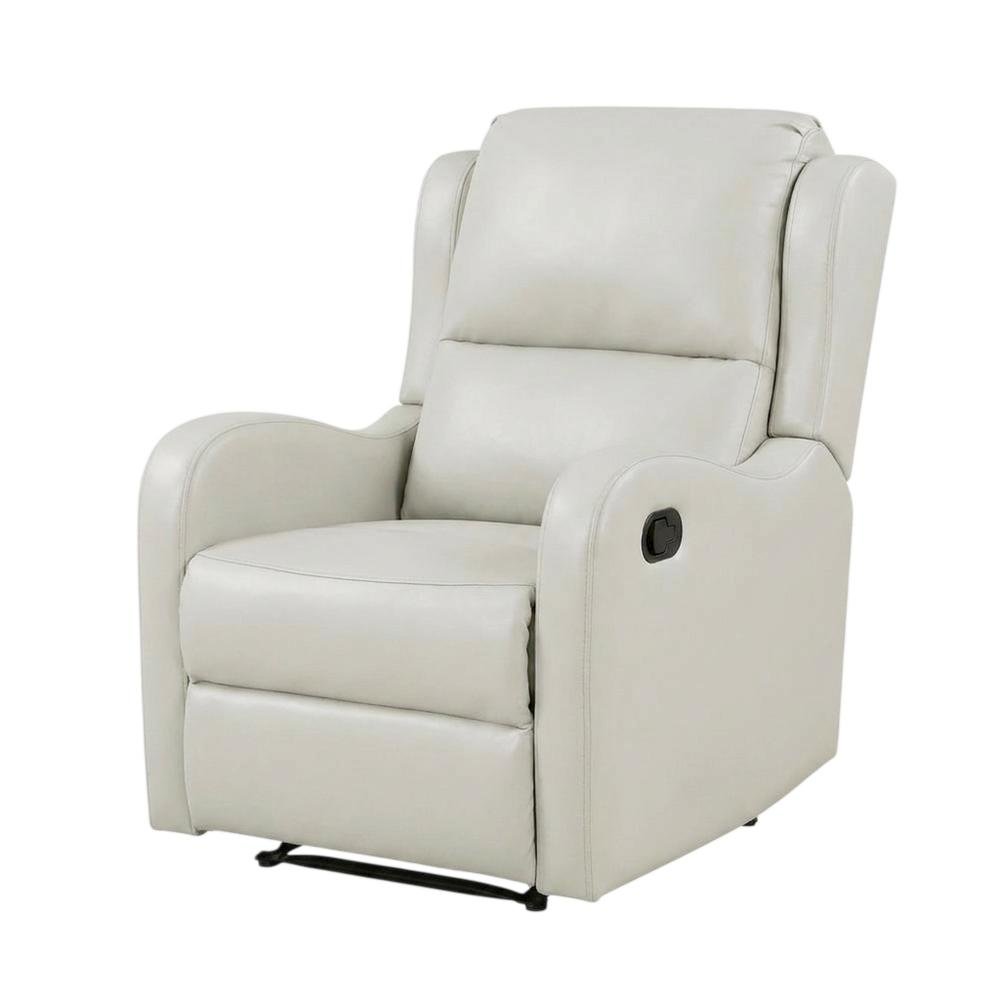 Faux Leather Manual Recliner Chair for Living Room or Small Spaces, Taupe