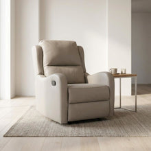 Faux Leather Manual Recliner Chair for Living Room or Small Spaces, Taupe