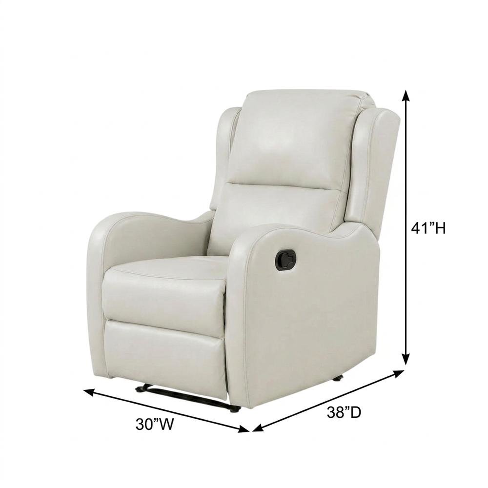 Faux Leather Manual Recliner Chair for Living Room or Small Spaces, Taupe