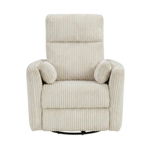 Corduroy Swivel Glider Recliner Chair for Living Room or Nursery, Beige