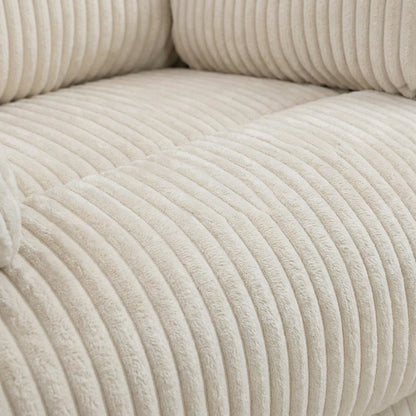 Corduroy Swivel Glider Recliner Chair for Living Room or Nursery, Beige