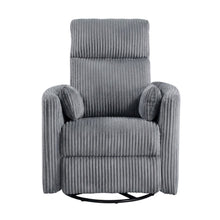 Corduroy Swivel Glider Recliner Chair for Living Room or Nursery, Gray