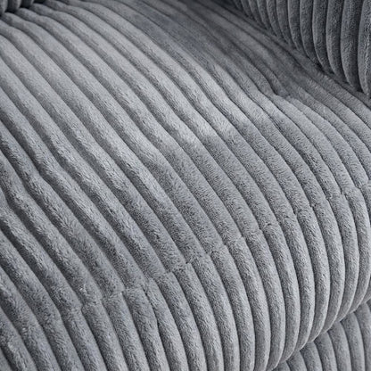 Corduroy Swivel Glider Recliner Chair for Living Room or Nursery, Gray