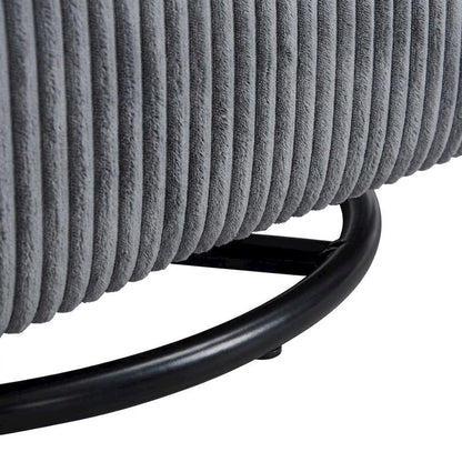 Corduroy Swivel Glider Recliner Chair for Living Room or Nursery, Gray