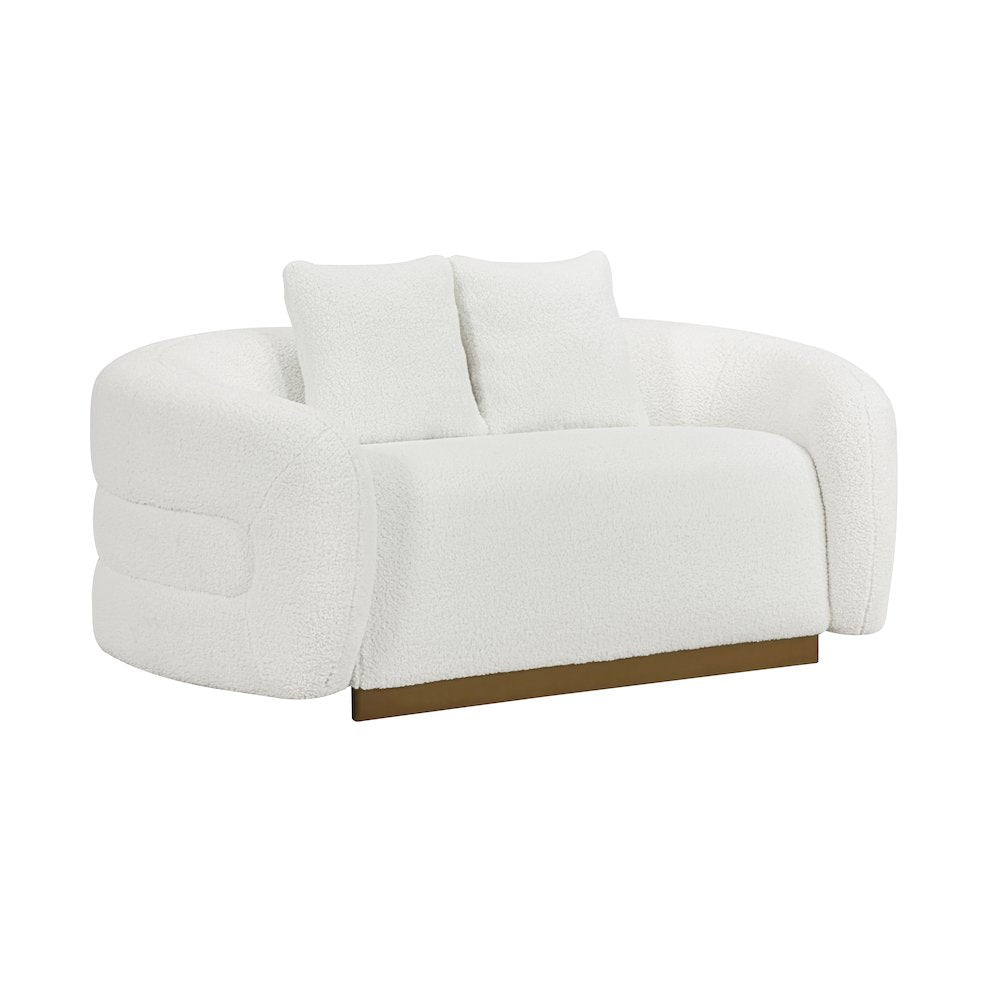Lexicon Novella Sherpa Love Seat in White