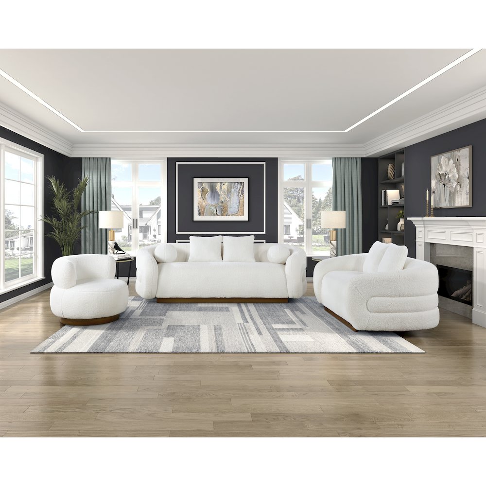 Lexicon Novella Sherpa Love Seat in White