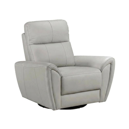 Leather Swivel Glider Recliner Chair for Living Room and Nursery, Gray