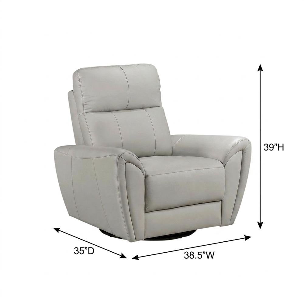 Leather Swivel Glider Recliner Chair for Living Room and Nursery, Gray