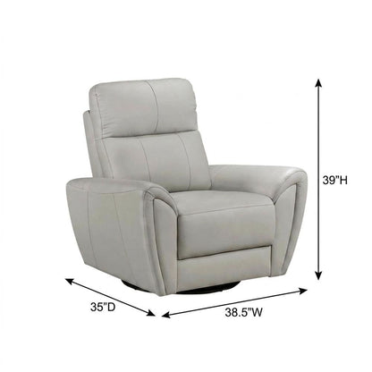 Leather Swivel Glider Recliner Chair for Living Room and Nursery, Gray