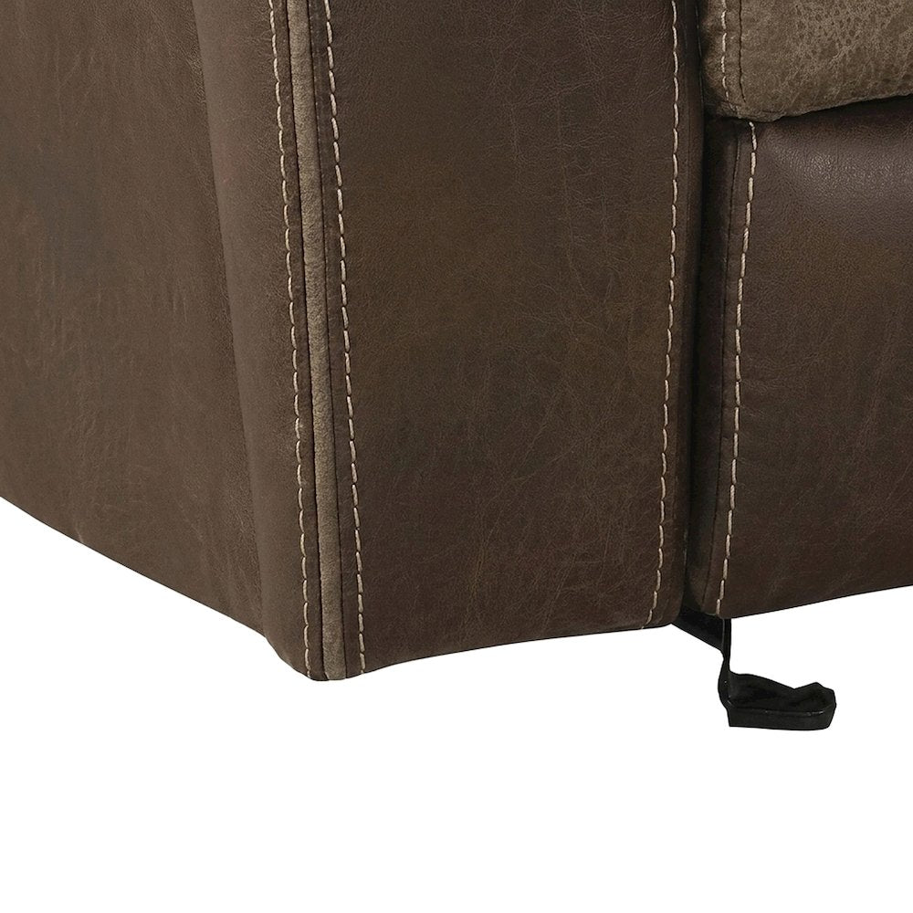 Glendale Microfiber Glider Recliner Chair with Smooth Rocking Motion, Brown