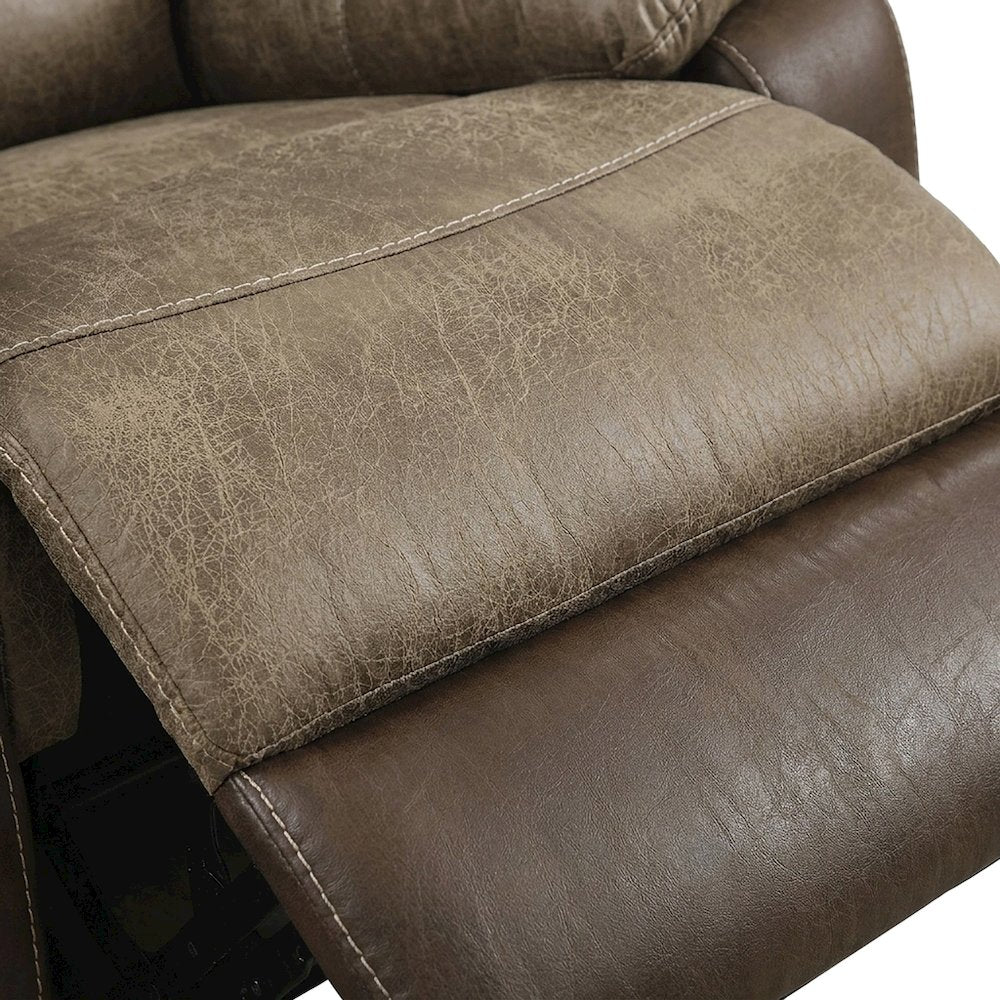 Glendale Microfiber Glider Recliner Chair with Smooth Rocking Motion, Brown