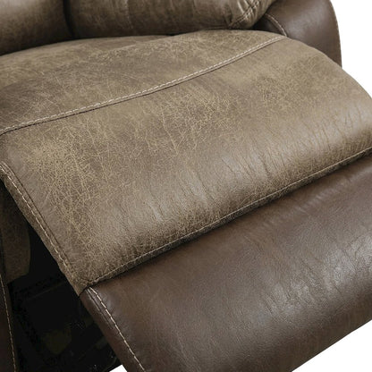 Glendale Microfiber Glider Recliner Chair with Smooth Rocking Motion, Brown