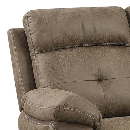 Glendale Microfiber Double Glider Reclining Loveseat and Recliner Couch, Brown