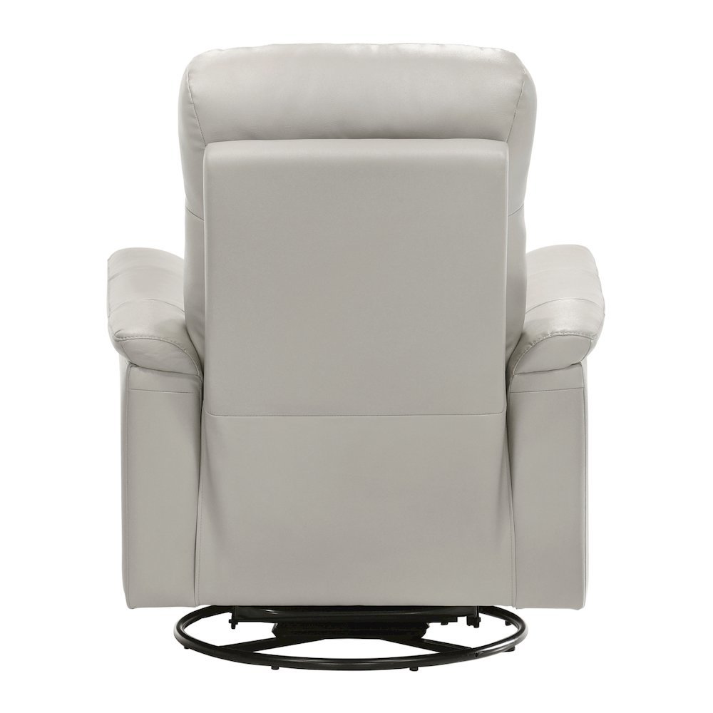 Silver Leather Swivel Glider Recliner, Elegant Leather Recliner Chair