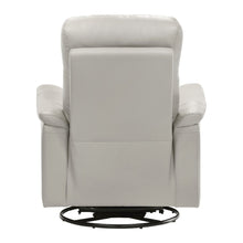 Silver Leather Swivel Glider Recliner, Elegant Leather Recliner Chair
