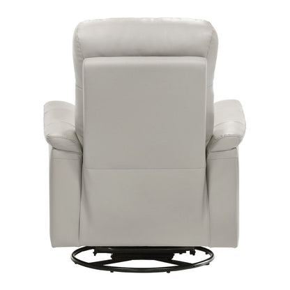 Silver Leather Swivel Glider Recliner, Elegant Leather Recliner Chair