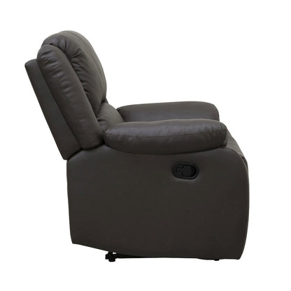 Dark Brown Manual Recliner, Plush Reclining Chair for Living Room Comfort