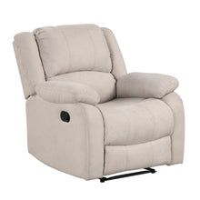 Beige Manual Recliner, Plush Reclining Chair for Living Room Comfort