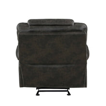 Chocolate Microfiber Manual Glider Recliner Chair with Plush Cushions
