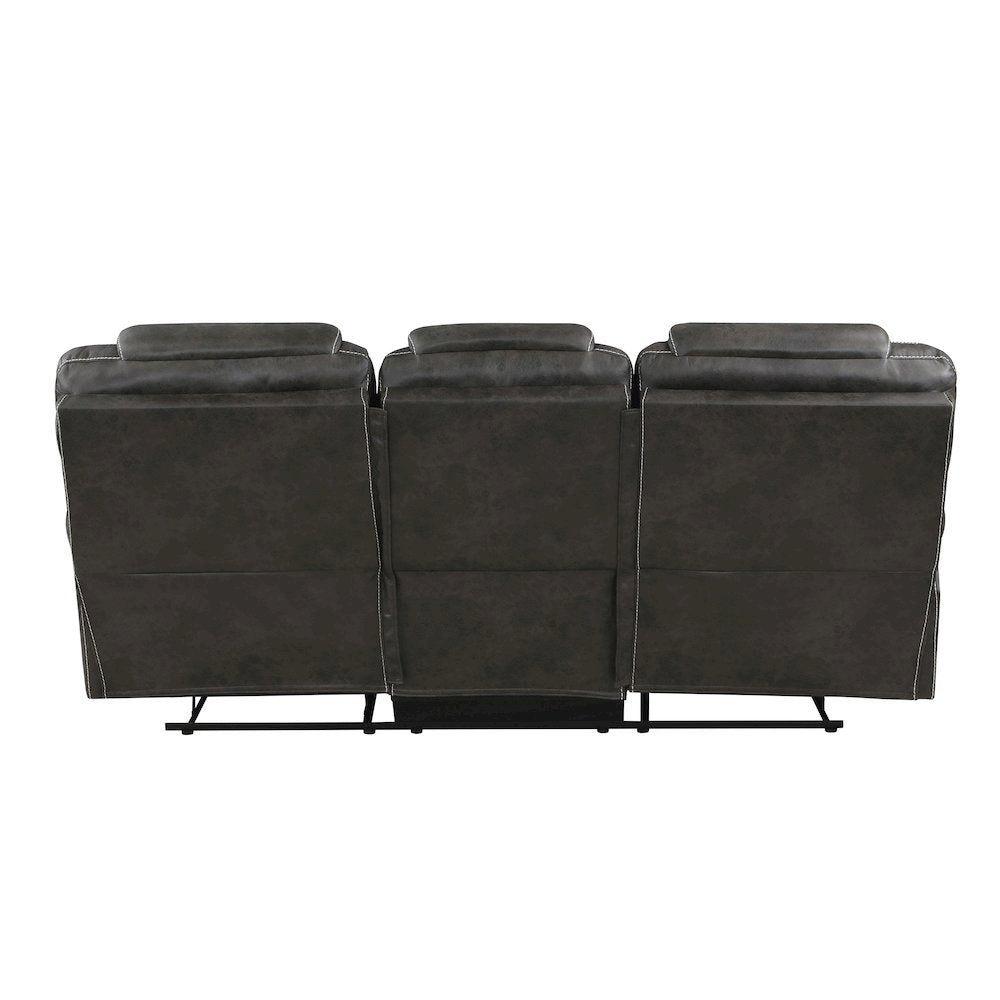 Chocolate Microfiber Double Reclining Sofa