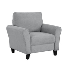 Dark Gray Upholstered Arm Chair, Elegant Accent Chair for Living Room Spaces