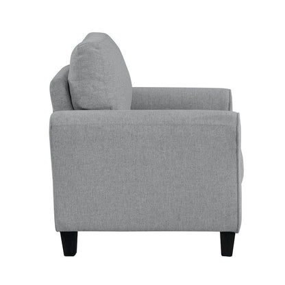 Dark Gray Upholstered Arm Chair, Elegant Accent Chair for Living Room Spaces