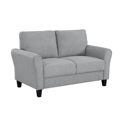 Dark Gray Upholstered Love Seat, Small Loveseat Sofa for Compact Spaces