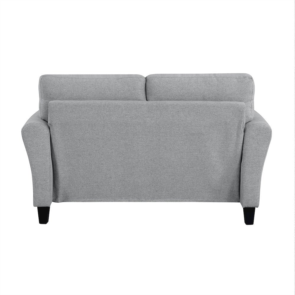 Dark Gray Upholstered Love Seat, Small Loveseat Sofa for Compact Spaces