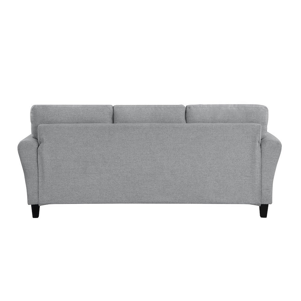 Dark Gray Upholstered 3 Seater Couch, Elegant Small Sofa Couch for Living Rooms