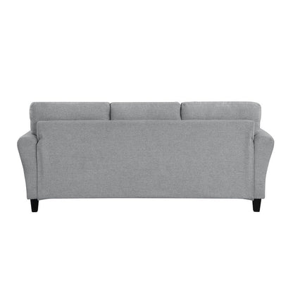 Dark Gray Upholstered 3 Seater Couch, Elegant Small Sofa Couch for Living Rooms
