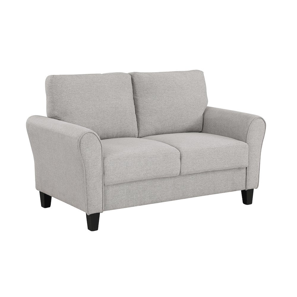 Sand Finished Upholstered Love Seat, Small Loveseat Sofa for Compact Spaces