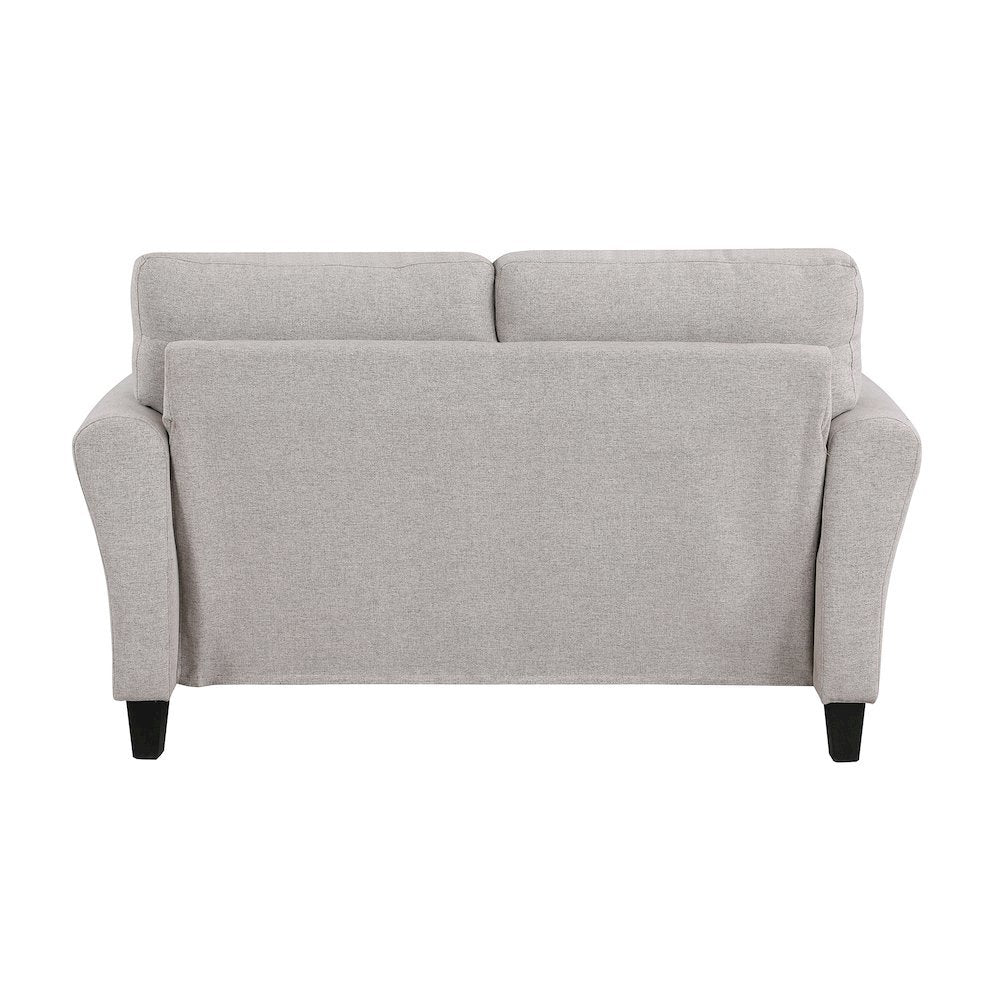 Sand Finished Upholstered Love Seat, Small Loveseat Sofa for Compact Spaces